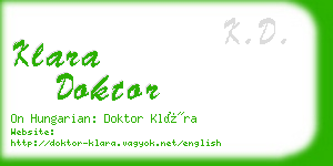 klara doktor business card